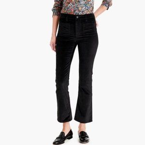 J. Crew Billie Demi Boot Crop Black Velvet Pants